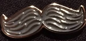 Mustache lapel pin